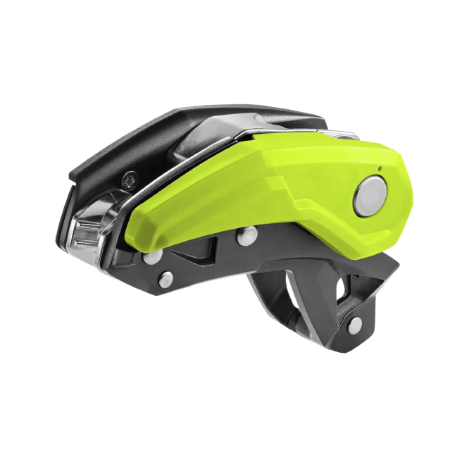 Edelrid Pinch Assisted Braking Belay Device – versatile belay device with direct harness attachment, deactivatable anti-panic function, and steel brake grooves for smooth rope handling in sport and multi-pitch climbing.