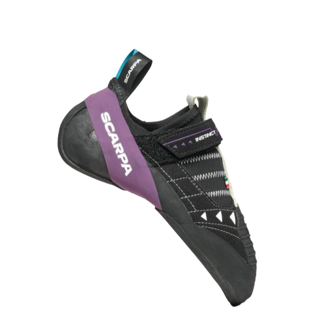 Scarpa Instinct VSR LV - specialized low-volume climbing shoe with a reduced toe box and narrower heel, featuring Vibram XS Grip2 rubber for exceptional precision and heel-hooking performance.