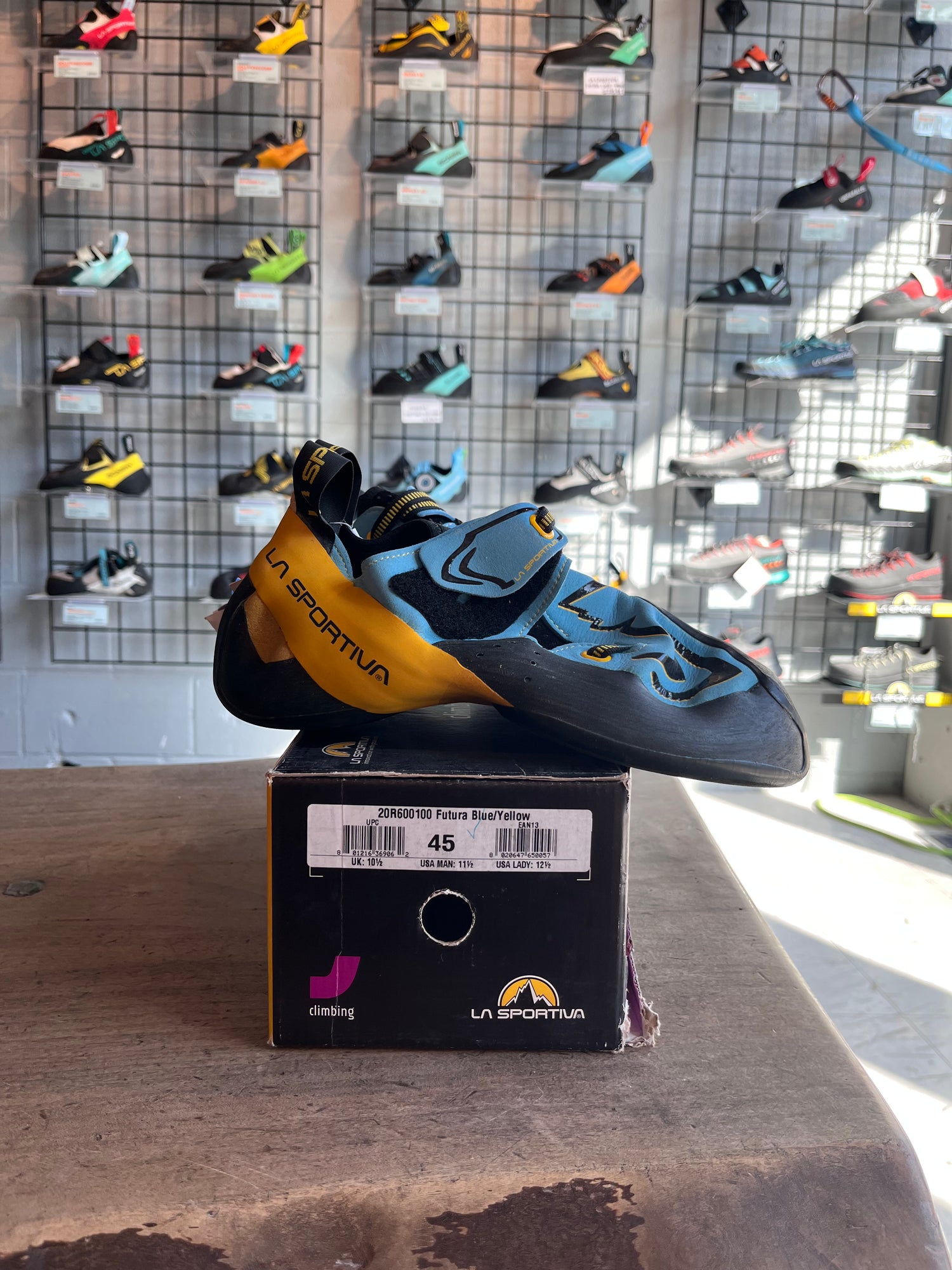 Clearance La Sportiva Futura Climbing Shoes Blue Yellow Climb Smart Shop